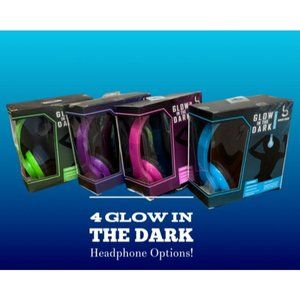 Glow in the Dark, Wired Headphones, Adult, 4 Color Options